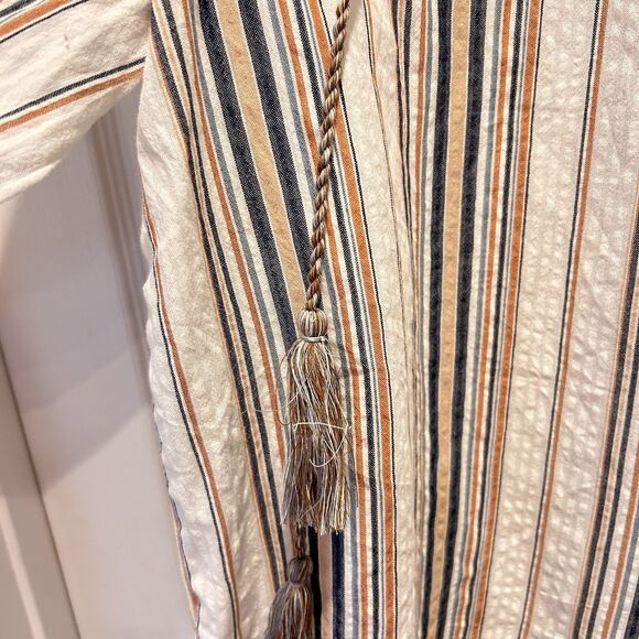 Karen Kane Balloon Sleeve Striped Colorful Lightweight Peasant Top Tassels Small - Picture 4 of 9